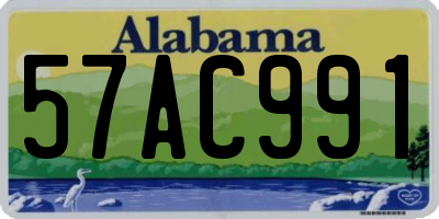 AL license plate 57AC991