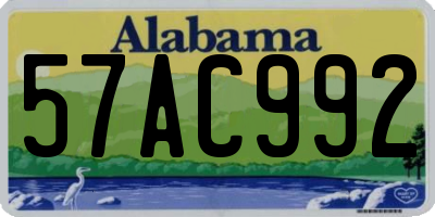 AL license plate 57AC992