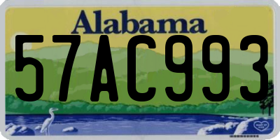 AL license plate 57AC993