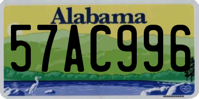 AL license plate 57AC996