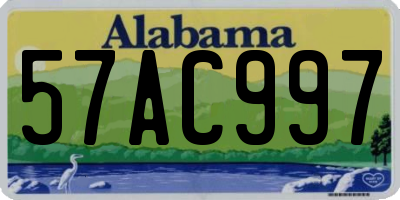 AL license plate 57AC997