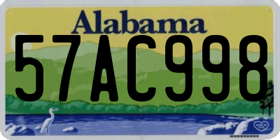 AL license plate 57AC998