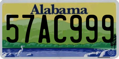 AL license plate 57AC999