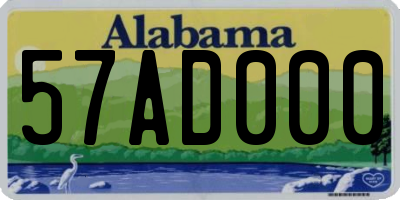AL license plate 57AD000