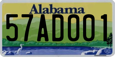 AL license plate 57AD001