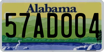 AL license plate 57AD004