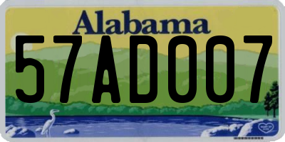 AL license plate 57AD007