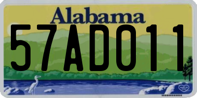 AL license plate 57AD011
