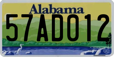 AL license plate 57AD012