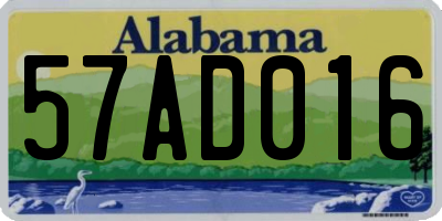 AL license plate 57AD016