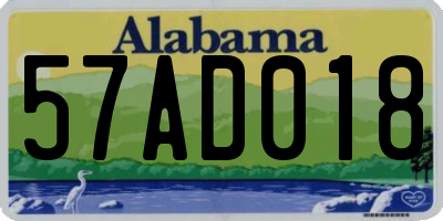 AL license plate 57AD018