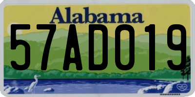 AL license plate 57AD019
