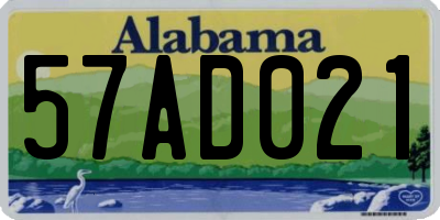AL license plate 57AD021