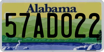 AL license plate 57AD022