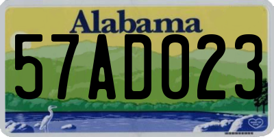AL license plate 57AD023