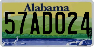 AL license plate 57AD024