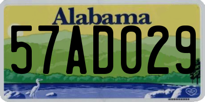 AL license plate 57AD029