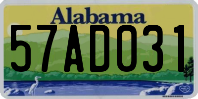 AL license plate 57AD031