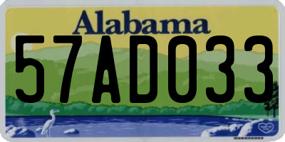 AL license plate 57AD033