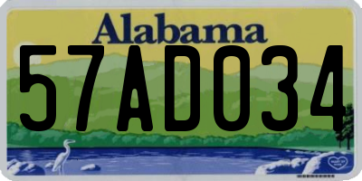 AL license plate 57AD034