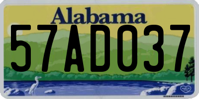 AL license plate 57AD037