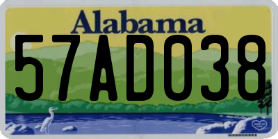 AL license plate 57AD038
