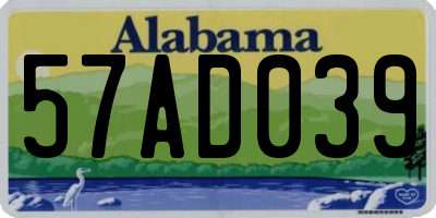 AL license plate 57AD039