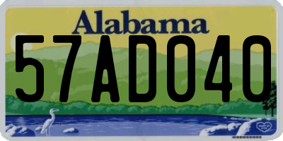 AL license plate 57AD040