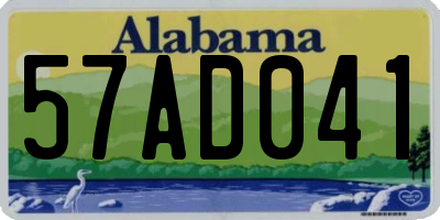 AL license plate 57AD041