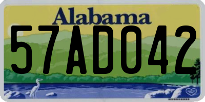 AL license plate 57AD042