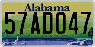 AL license plate 57AD047