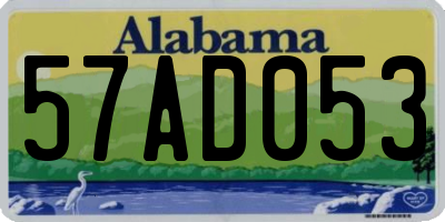 AL license plate 57AD053