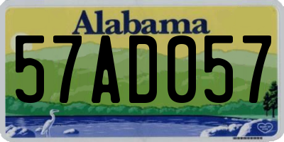 AL license plate 57AD057