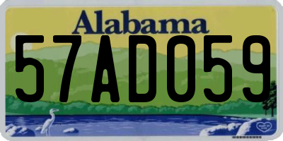 AL license plate 57AD059
