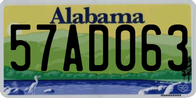 AL license plate 57AD063
