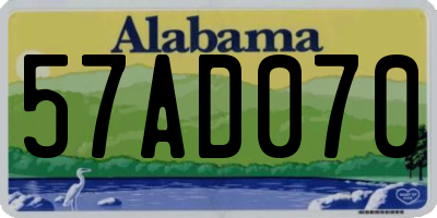 AL license plate 57AD070