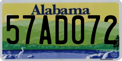 AL license plate 57AD072