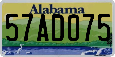 AL license plate 57AD075