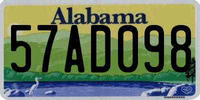 AL license plate 57AD098