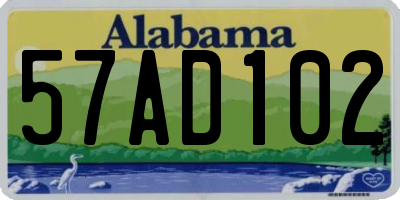AL license plate 57AD102