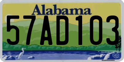 AL license plate 57AD103