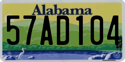 AL license plate 57AD104