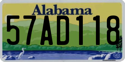 AL license plate 57AD118