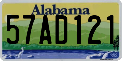 AL license plate 57AD121