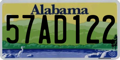 AL license plate 57AD122