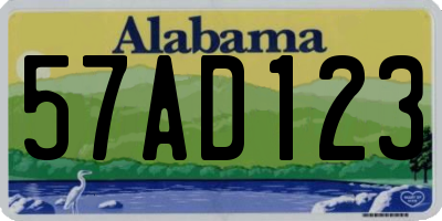 AL license plate 57AD123