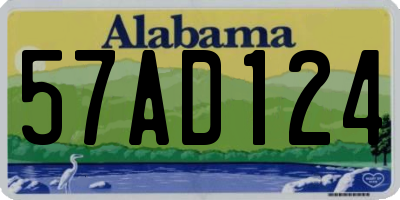 AL license plate 57AD124