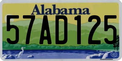 AL license plate 57AD125