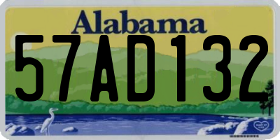 AL license plate 57AD132