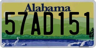 AL license plate 57AD151